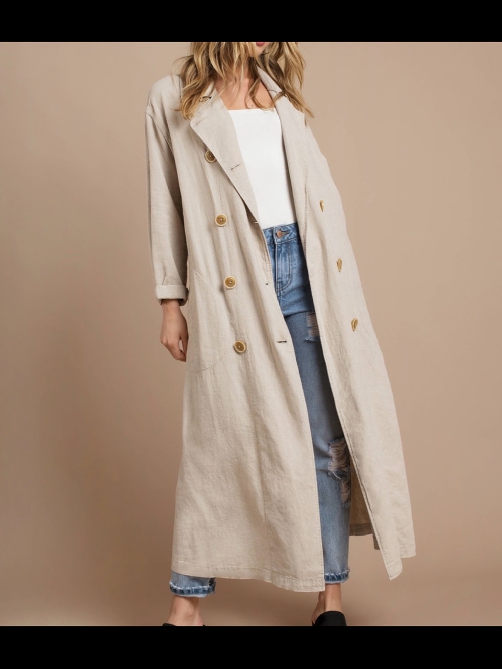 Free People Sweet Melody trench, XS- Light Beige